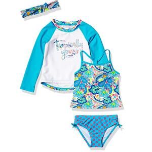 Tommy Bahama Girls' Rashguard and Bottom Swimsuit Set